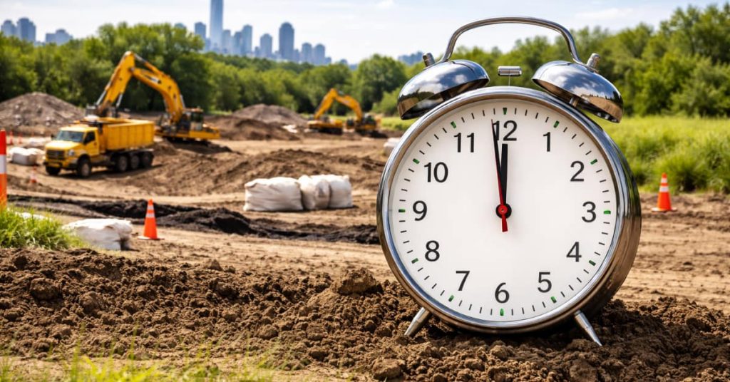 clock and ground remediation, concept of How Long Environmental Remediation Takes in New Jersey
